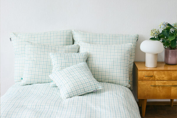 pościel niebieska kratka - MUMLA